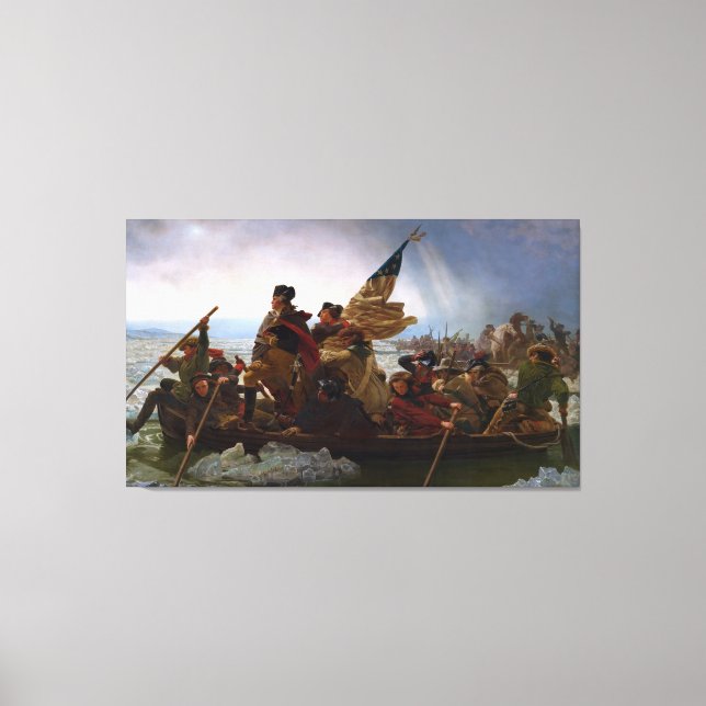Impressão Em Tela Cruzando o Delaware 1776: General George Washingto (Frente)