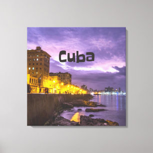 Impressão Em Tela Cubana Havana - Praias À Noite