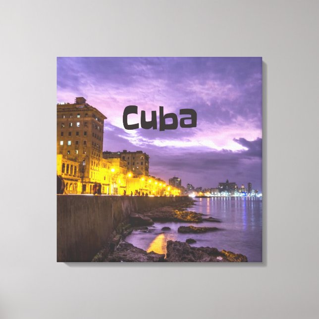 Impressão Em Tela Cubana Havana - Praias À Noite (Frente)