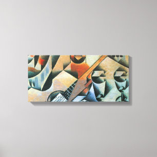 Impressão Em Tela Cubism do vintage, vidros da guitarra (banjo),