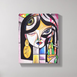 Impressão Em Tela Cubism Portrait Girl