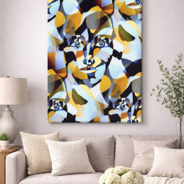 Impressão Em Tela Cubismo Abstrato Formas Geométricas Figurativas