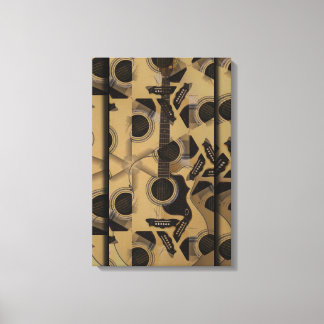 Impressão Em Tela Cubismo de Violão Acústico