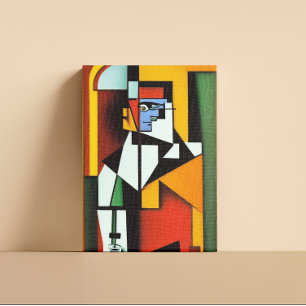 Impressão Em Tela Cubist abstrato Bartender