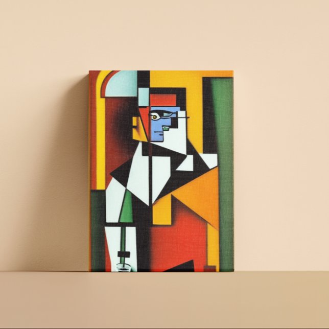 Impressão Em Tela Cubist abstrato Bartender (Criador carregado)