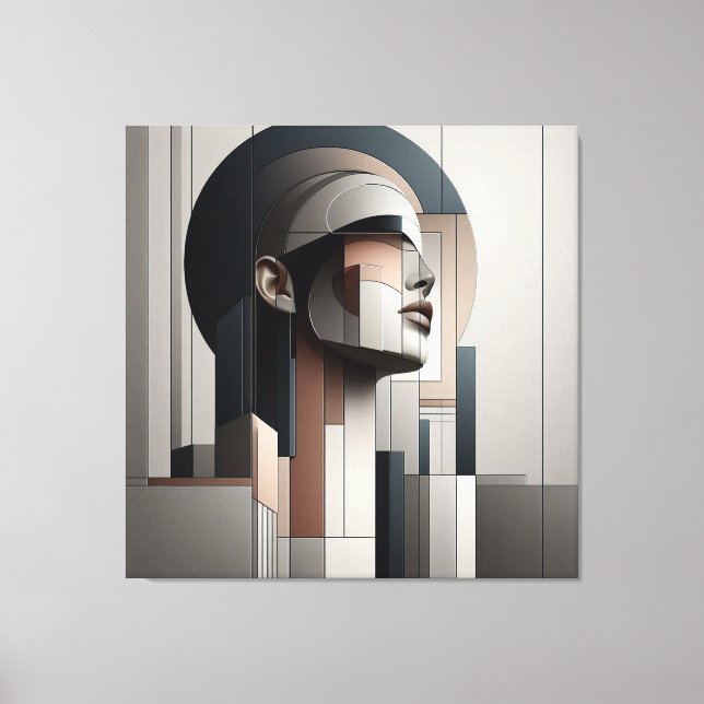 Impressão Em Tela Cubist Profile Abstraction (Frente)