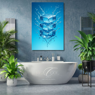 Impressão Em Tela Cubo de Gelo Flutuante Espalhando – Arte Digital D