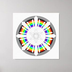 Impressão Em Tela Cubo de Metatron Prisma de Arco-Íris