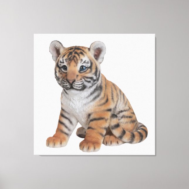 Impressão Em Tela Cubo de Tigre de Bebê (Frente)