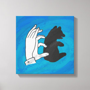 Impressão Em Tela Cubo do Urso Sombra em Azul