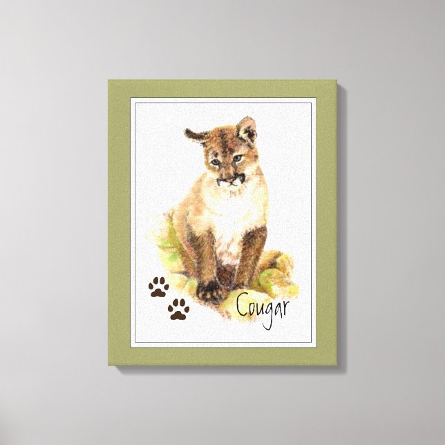 Impressão Em Tela Cubo Leão de Montanha Cougar Puma Puma (Frente)