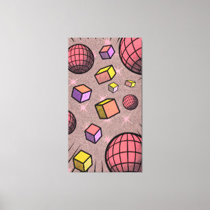 Impressão Em Tela cubos de esferas flutuantes de abstrato, divertida