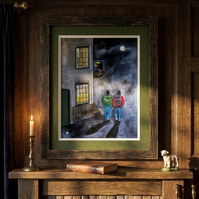 Impressão Em Tela Cuidado com a pintura da lua de Alfred Fox (Criador carregado)