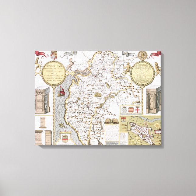Impressão Em Tela Cumberland e a Cidade Antiga de Carlile (Frente)