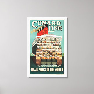 Impressão Em Tela Cunard ocean: poster de navios de luxo,