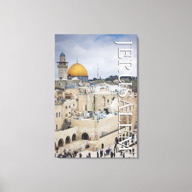 Impressão Em Tela Cúpula da Rocha | Praça do Muro Ocidental, Jerusal (Frente)