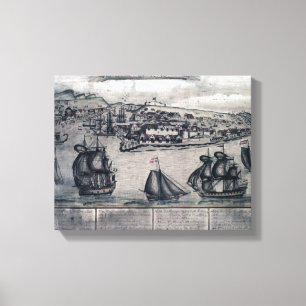 Impressão Em Tela CuracaoPanoramic MapCuracao, Países Baixos