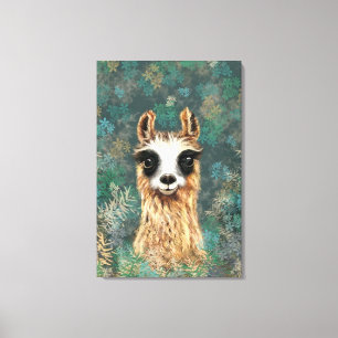 Impressão Em Tela Curioso Baby Llama - Cute