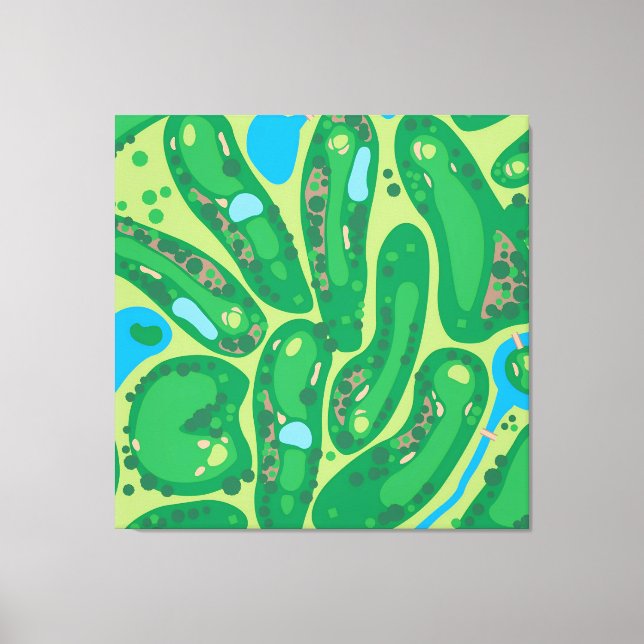 Impressão Em Tela Curso de Golfe Par Golf Verde (Frente)