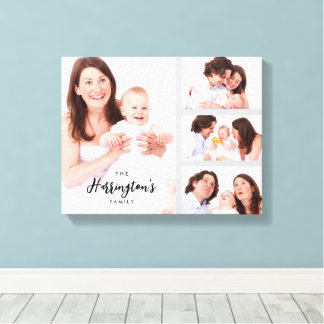 Impressão Em Tela Custom 4 Family Photos Collage Rectangle Frame