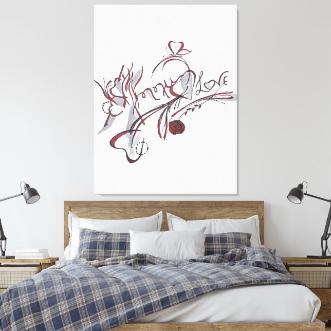 Impressão Em Tela  custom hand-drawn calligraphy art (Insitu(Quarto))