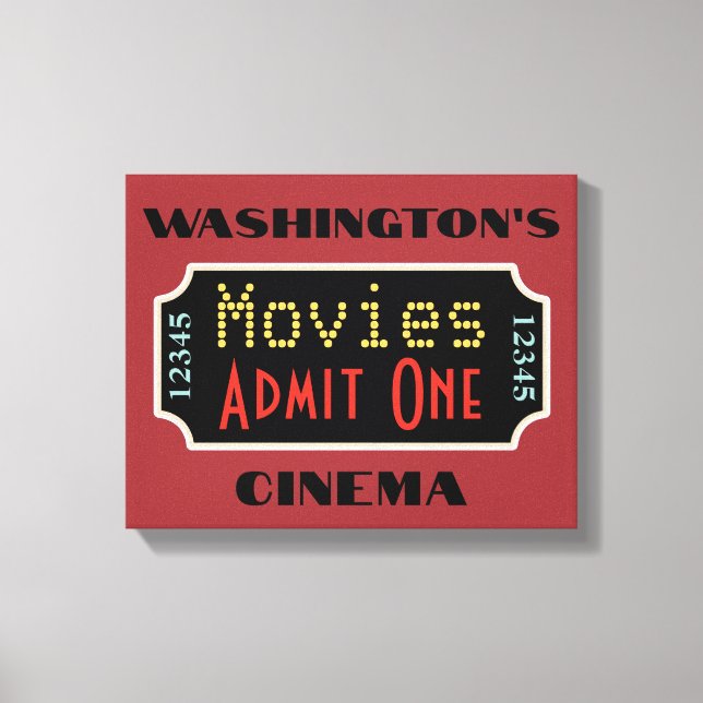 Impressão Em Tela Custom Movie Theater Sign Art (Frente)