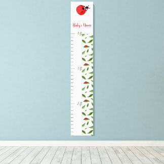 Impressão Em Tela Custom Name Ladybug Growth Chart for Kids