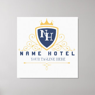 Impressão Em Tela Customize Luxury hotel business company LOGO