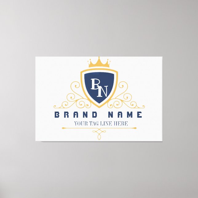Impressão Em Tela Customize Luxury hotel business or restaurant logo (Frente)