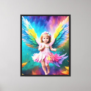 Impressão Em Tela Cute Baby Angel Wings Art-38424