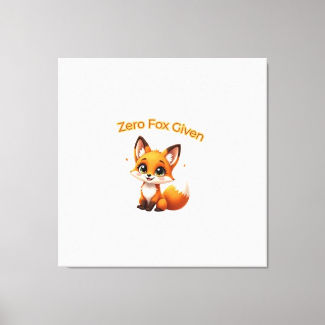 Impressão Em Tela Cute Cartoon Fox – Adorable Kawaii Style (Frente)