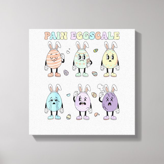 Impressão Em Tela Cute Eggs Pain Scale Nurse Triage ICU Assessment E (Frente)