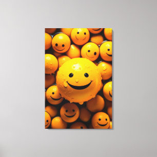 Impressão Em Tela Cute emoji amarelo sorridente para espalhar felici