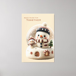 Impressão Em Tela Cute Needle Felted Snowman Snowglobe
