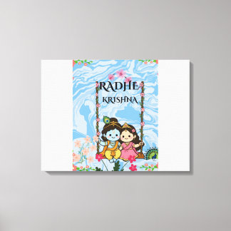 Impressão Em Tela Cute Radha Krishna em Balanço Arte de Parede | Shr