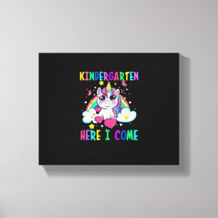 Impressão Em Tela Cute Unicorn Jardim de Infância Aqui Vou Eu Escola