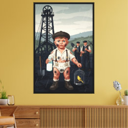 Impressão Em Tela Cute Victorian Baby Coal Miner