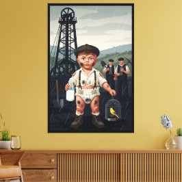 Impressão Em Tela Cute Victorian Baby Coal Miner