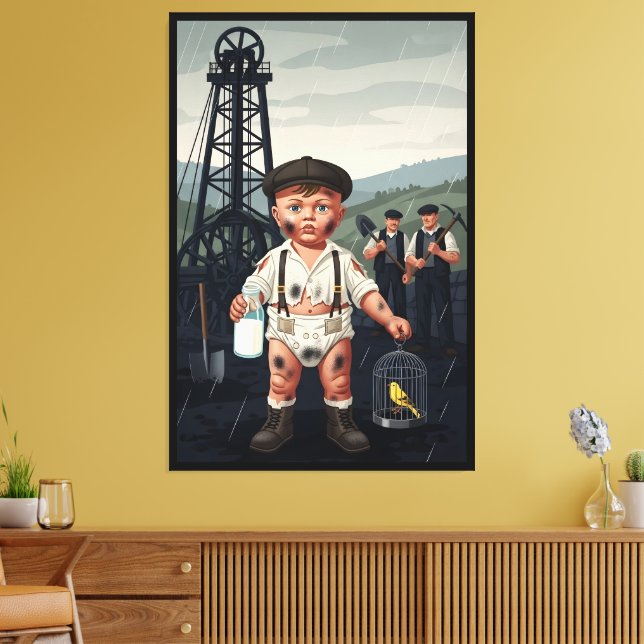 Impressão Em Tela Cute Victorian Baby Coal Miner (Insitu(Sala de estar))