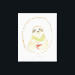 Impressão Em Tela Cutie cafeinado | Café<br><div class="desc">Esta impressão de aquarela apresenta uma preguiça divertida tomando café | Até Junho De Erica Vess</div>