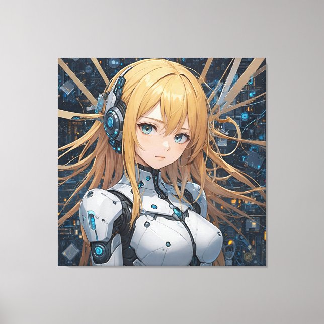 Impressão Em Tela Cyberntic Guardian: Coração do Futuro (Frente)