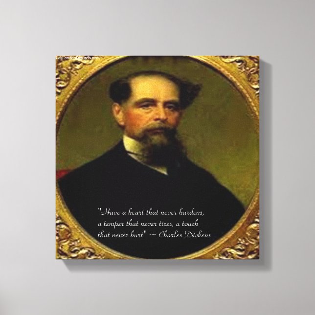 Impressão em Tela da Citação de Charles Dickens &  (Frente)