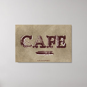 Impressão em Tela da Cozinha do Café Vintage - Caf