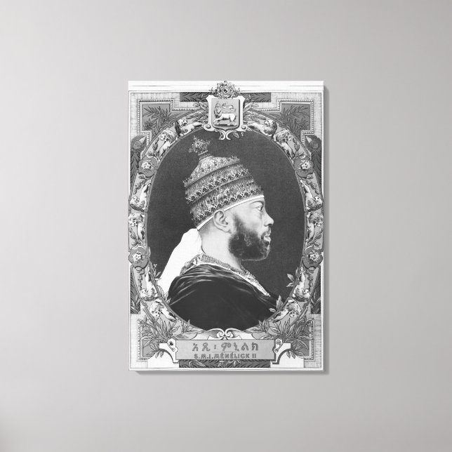 Impressão Em Tela da Etiópia, Menelik II (Frente)