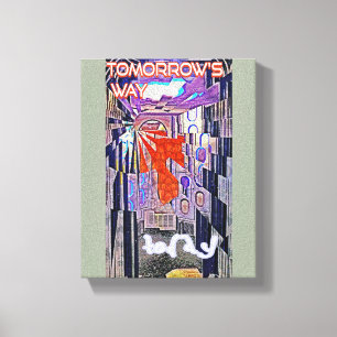 Impressão Em Tela Da maneira arte futura retro de amanhã hoje