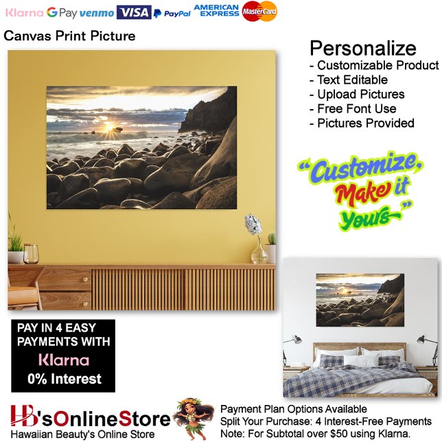 Impressão em Tela da Praia do Pôr do Sol 35 (Sunset Beach Canvas Print Picture 35.)