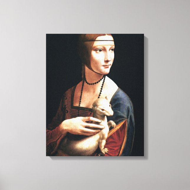Impressão Em Tela Da Vinci - A Senhora com o Ermine (Frente)