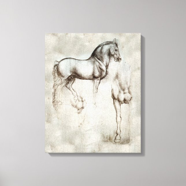 Impressão Em Tela Da Vinci Horse (Frente)