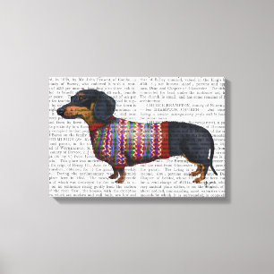 Impressão Em Tela Dachshund Com Doce