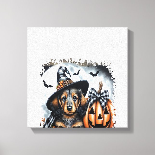 Impressão Em Tela Dachshund Dog Halloween (Frente)